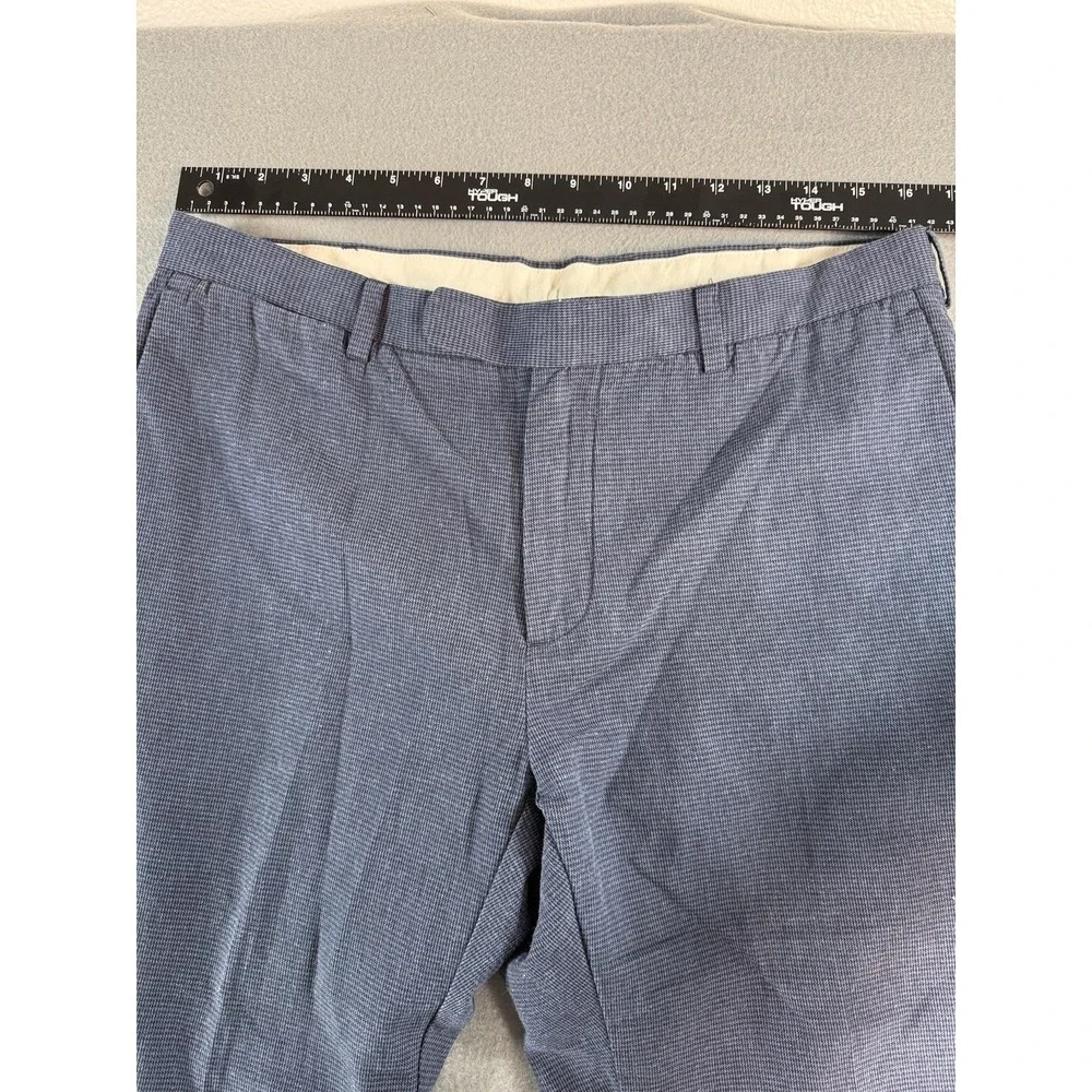 Brooks Brothers Red Fleece Pants Mens 34x32 Blue Slim Fit Check Chino Casual